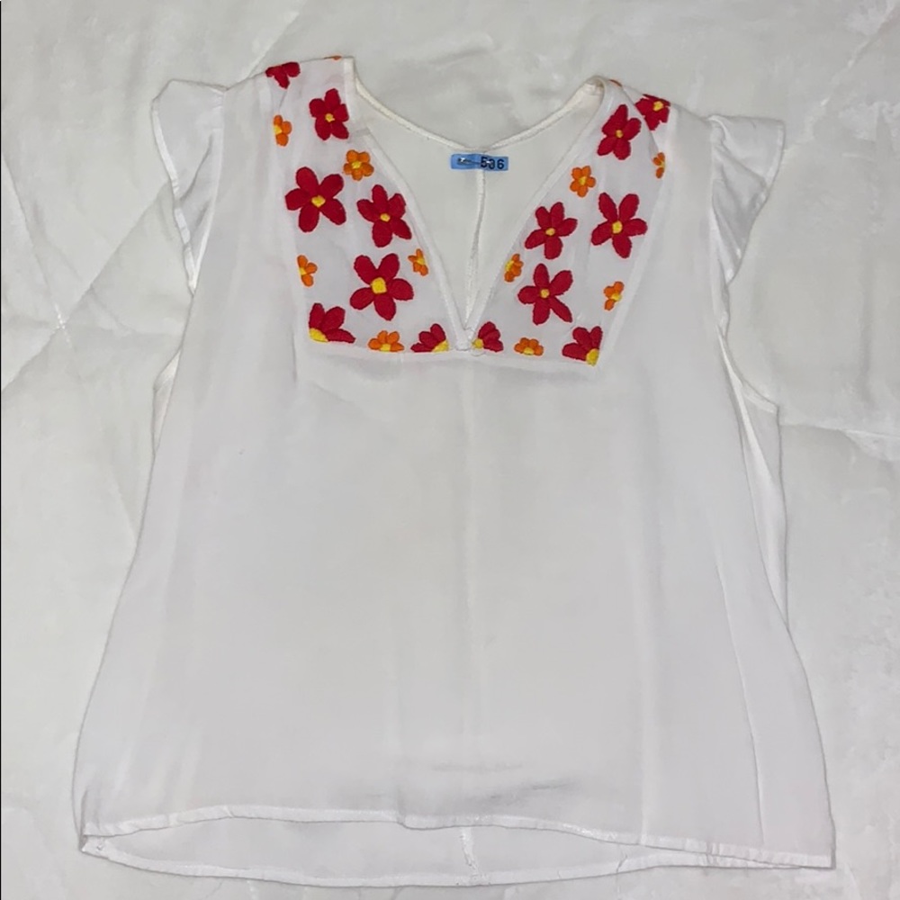 White Embroidered Top